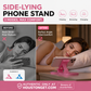 📱🔥 KÖP 2 FÅ 1 GRATIS! 🎁 Telefonstativ med flera vinklar – perfekt för liggande ställning, 3 justerbara lägen & stabilt stöd – för skrivbordet, sängen och soffan ✨