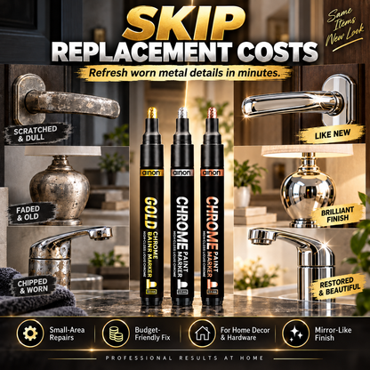 ⏰🔥50% RABATT! 💛 Metallfärgpenna – Återställ Repor & Blekta Ytor, Vädertålig & Precis ✍️✨