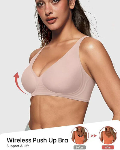 🍃Summer Hot Sale 55% OFF⏰Deep V Plunge Push-up Wirefree Seamless Jelly Bra