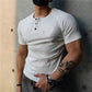 Men's T shirt Tee Henley Shirt Tee Solid Color Outdoor Daily Short Sleeve Button-Down