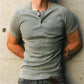 Men's T shirt Tee Henley Shirt Tee Solid Color Outdoor Daily Short Sleeve Button-Down