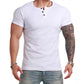 Men's T shirt Tee Henley Shirt Tee Solid Color Outdoor Daily Short Sleeve Button-Down