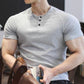 Men's T shirt Tee Henley Shirt Tee Solid Color Outdoor Daily Short Sleeve Button-Down