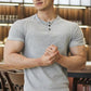 Men's T shirt Tee Henley Shirt Tee Solid Color Outdoor Daily Short Sleeve Button-Down