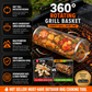 🔥🍖 Tidsbegränsat BBQ-erbjudande – 360° rullande grillkorg | Grillkorg med non-stick-beläggning för kött, grönsaker & annat