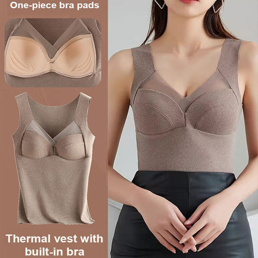 🔥✨[Best Gift for Her] 3D One-Piece Infrared Thermal Material Undershirt with Built-in Bra