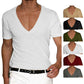 Classic Deep V-Neck T-Shirt for Plus Size Men