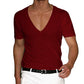 Classic Deep V-Neck T-Shirt for Plus Size Men