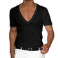 Classic Deep V-Neck T-Shirt for Plus Size Men