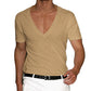 Classic Deep V-Neck T-Shirt for Plus Size Men