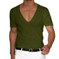 Classic Deep V-Neck T-Shirt for Plus Size Men