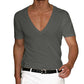 Classic Deep V-Neck T-Shirt for Plus Size Men