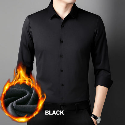 🌲Christmas Sale 50% OFF🌲Men's Solid Color Plush-Lined Shirt