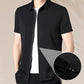 Men's Business Casual Short-Sleeve Zipper Shirt