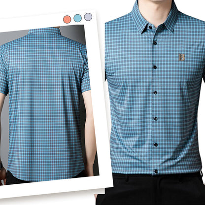 Men's Casual Plaid Short Sleeve Shirt👕