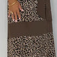 Women's Leopard Print Tie Neck Sleeveless Long Dresses