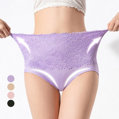 🤩Buy 1 Get 2 Free🤩-Plus Size High Waist Lace Briefs For Women