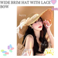 Fashionable Wide Brim Hat With Lace Bow