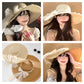 Fashionable Wide Brim Hat With Lace Bow