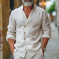 Men’s Casual Double-Breasted Cotton-Linen Cardigan