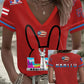 Women's Bunny Football Music Lover Printed T-shirt