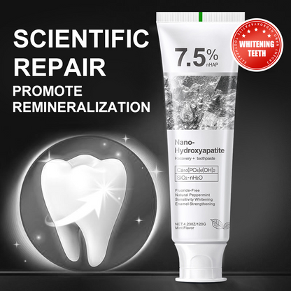 🦷🦷 Regenerating toothpaste with 7.5% nano-hydroxyapatite ☁️☁️ Deep cleaning · Fast whitening · Enamel repair