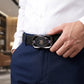 📢📢50% OFF !! ⏰Leather belt for men with elegant crocodile leather pattern, with automatic buckle and made of cowhide.