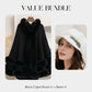 Elegant Faux Fur Trim Hooded Cape Shawl