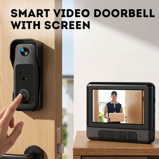 📹 50% OFF NOW! 🏆 Wireless Smart Video Doorbell with Display Screen – 1080P HD & two-way audio – Motion detection, night vision & easy install – perfect for home security 🔔📱✨