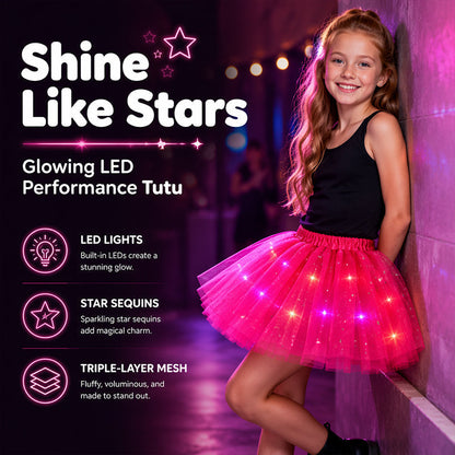 🎁 50% OFF NOW! ✨ LED Sequin Tutu – Light Up the Party, Star Mesh Magic 💃