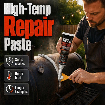 High-Temp BBQ Grill and Smoker Repair Paste 60ml Heat Resistant Sealant with Scraper