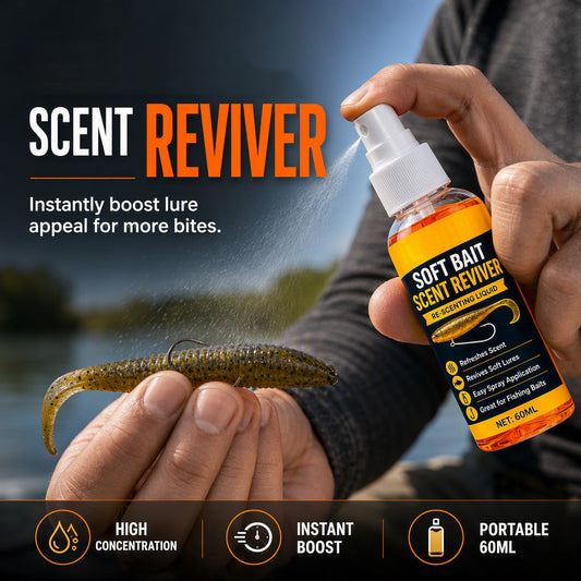 🎣 Soft Bait Scent Booster Spray High‑Concentration Fishing Lure Scent Reviver, Portable Instant Attractant Spray for Fresh & Saltwater Soft Baits