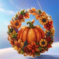 🎃Halloween Sale🍂 Pumpkin wreath with a diamond pattern to hang up – Complete DIY kit