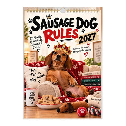 🐾 50% RABATT NU! 📅 2027 Playful Dachshund Calendar – bedårande taxbilder, kvalitetspapper & praktisk planering – perfekt för hemmet, kontoret och hundälskaren ✨