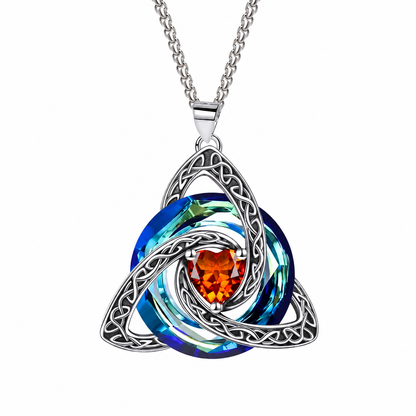 🔥🎁Nyhet 50 % RABATT🔥Halsband med hänge i form av en keltisk knut och födelsesten för kvinnor