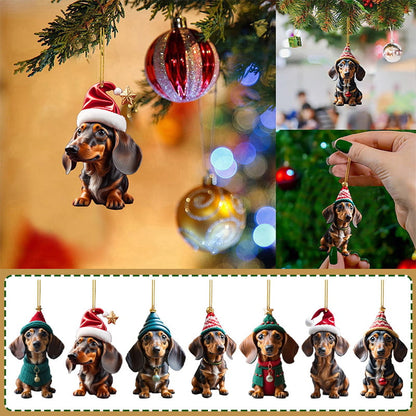 🎄🐶 7-pack Julgransprydnader med Hundmotiv – Söta Hängande Dekorationer för Hundälskare ✨
